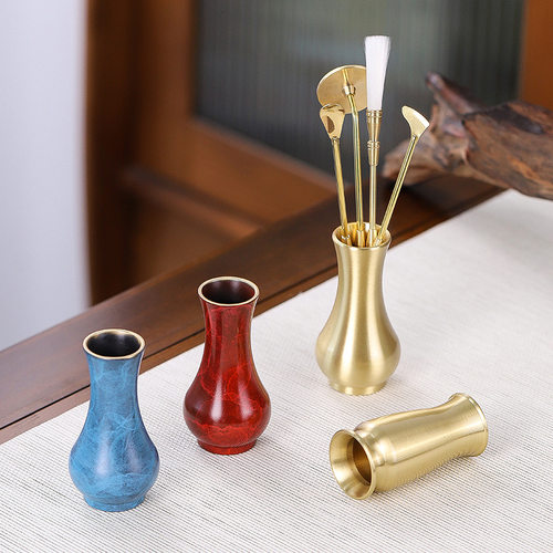 纯铜烧蓝香勺香铲家用香道瓶入门初级烧红香扫香压香篆套装配件