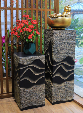 汉韵堂客厅茶室书房装饰展示柱摆件底座柱子石柱中国风落地装饰柱