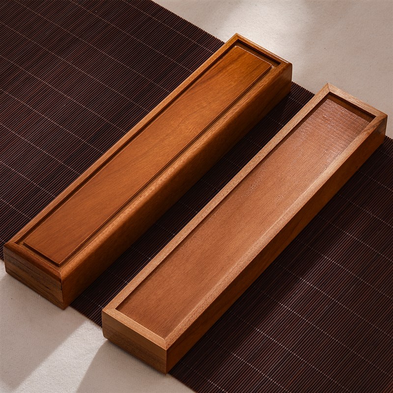 锦瑟文法香樟木仿古毛笔收纳盒中式礼盒大小号收藏送礼专用防虫蛀