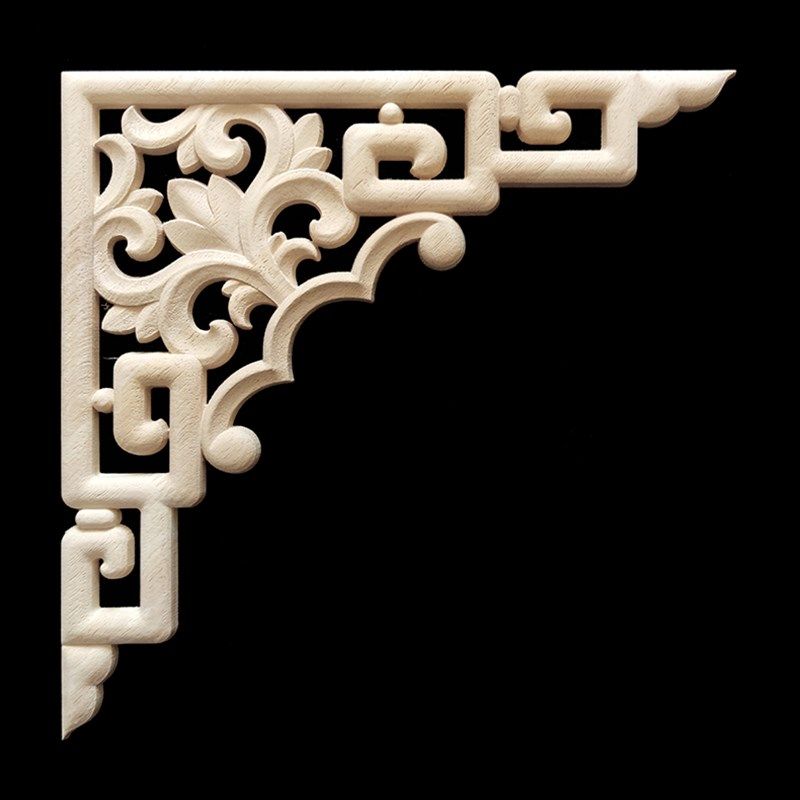 东阳木雕花新中式实木角花装修悬吊式天花板欧式背景墙梁拖装饰镂
