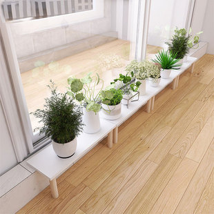 阳台加宽花架窗台拓宽实木花盆架台沿延伸长条置物架增宽神器定制