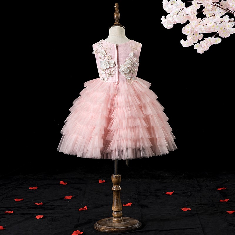 女童晚礼服2021新款洋气花童舞台公主裙儿童生日主持人钢琴演出服