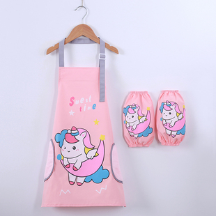 儿童罩衣防水男女童宝宝吃饭衣美术书法手工课专用卡通围裙画画衣