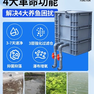 浪笙周转过滤箱器沼泽鱼缸过滤盒室外水池滴流鱼池水循环系统装置