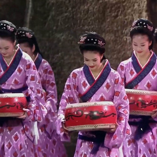 新款儿童古装演出服唐装桃李杯比赛服装铜雀伎女群舞相和歌舞蹈服