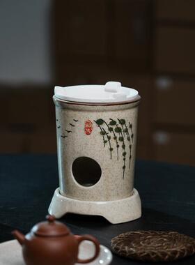 炭电茶12434壶两用茶炉釉绘白碳手泥下工夫茶煮水风炉火炭炉炉煮
