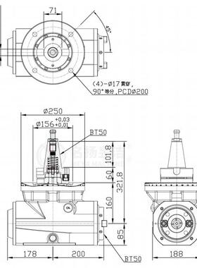 现货KS-A81直角铣头小型90°直角铣头龙门数控铣床角度头厂家