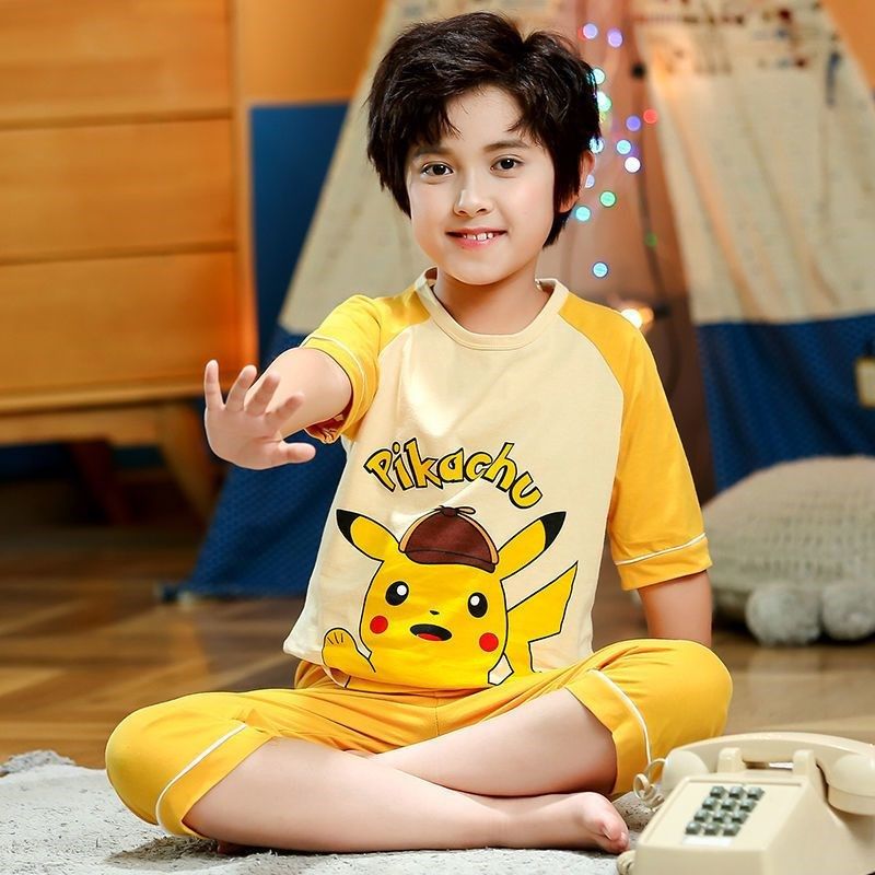 儿童睡衣睡裤套装夏季男孩纯棉薄款空调服男童中大童七分袖家居服,童装/婴儿装/亲子装,家居服套装,淘宝优惠券,粉丝福利购,淘宝优惠卷