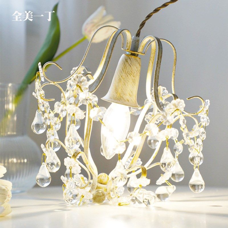 全美一丁法式复古花篮水滴个性卧室床头欧式中古阳台水晶美式吊灯,家装灯饰光源,床头/玄关/吧台/过道吊灯,淘宝优惠券,粉丝福利购,淘宝优惠卷