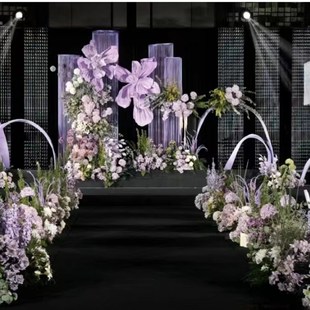 饰摆件 珠帘串婚礼堂T台装 新款 婚庆道具铁艺韶华发光水晶路引韩式