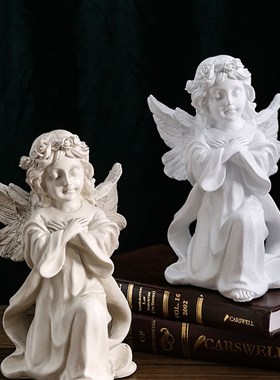 可爱天使雕塑摆件创意客厅电视柜酒柜人物装饰品样板房轻奢风摆设