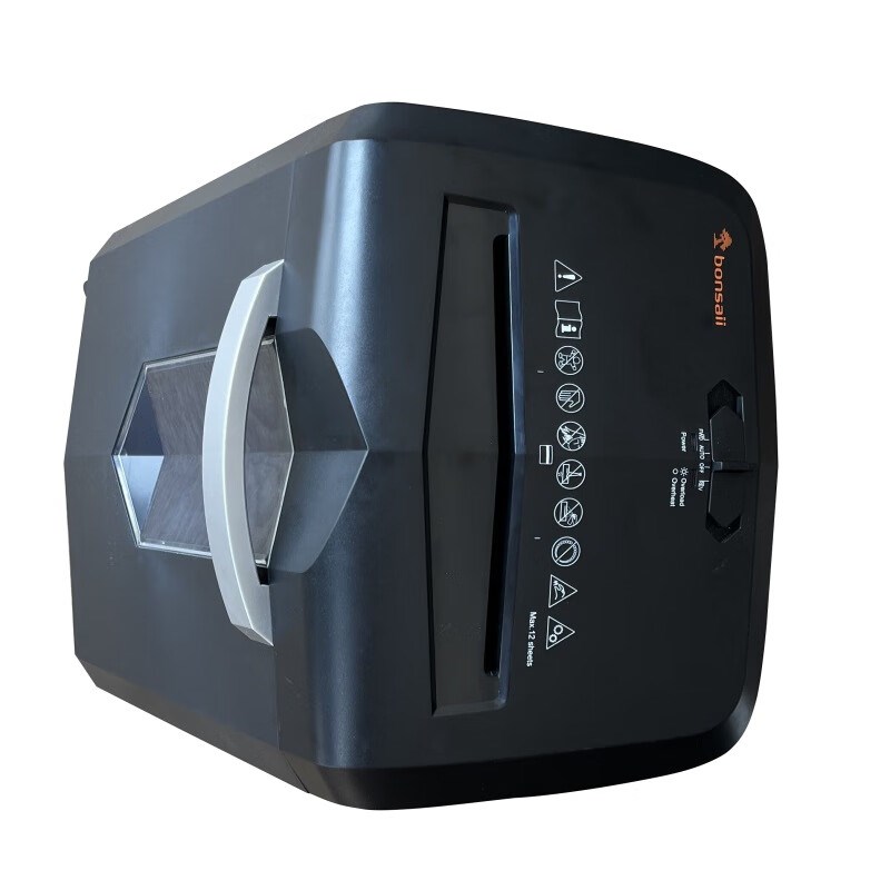 盆景6138碎纸机 纸桶容积20L 12张连续碎30分钟 4*12mm段状