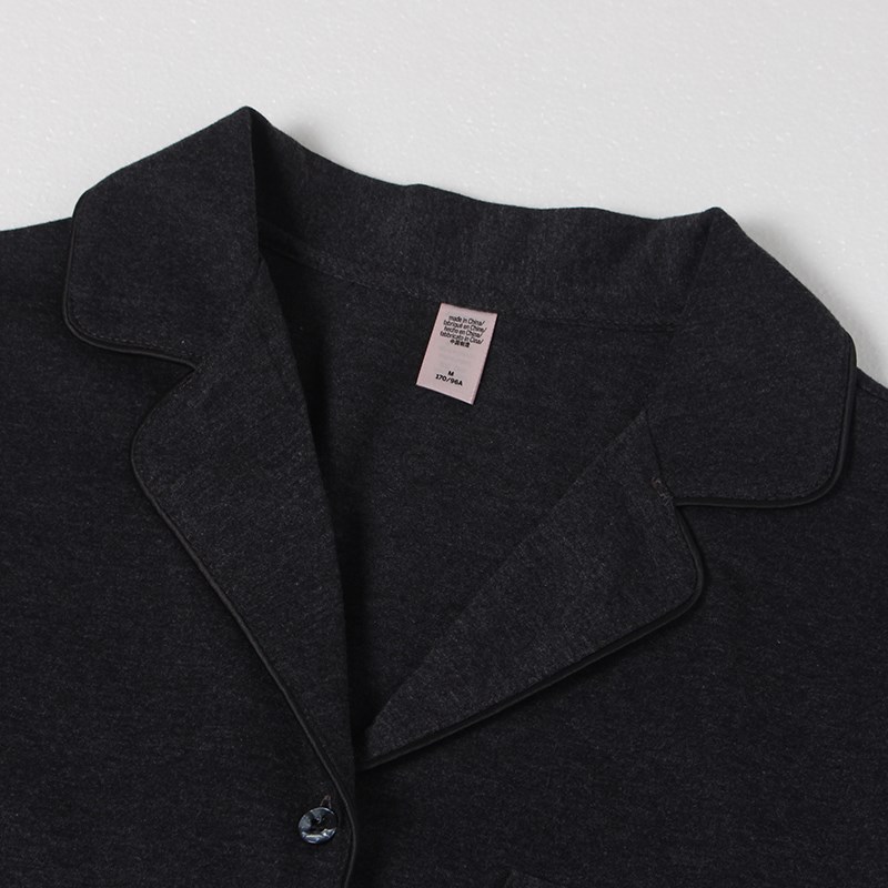 娅尔丽睡衣女士夏季中短款纯棉短袖睡裙男友风衬衫开衫全棉睡衣裙