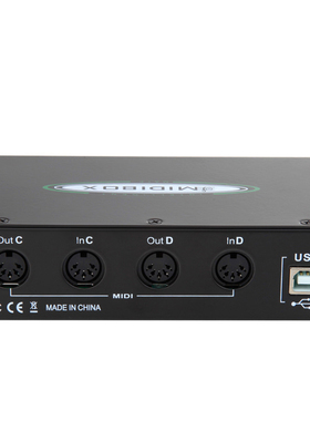 USB MIDI音乐编辑盒4进4出分线控制转换器4X4MIDI带合并功能merge