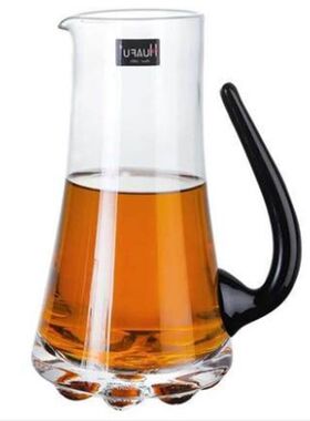 带黑把刻度红酒醒酒器凉水壶白酒分酒器公分杯酒壶烈酒杯家用杯子