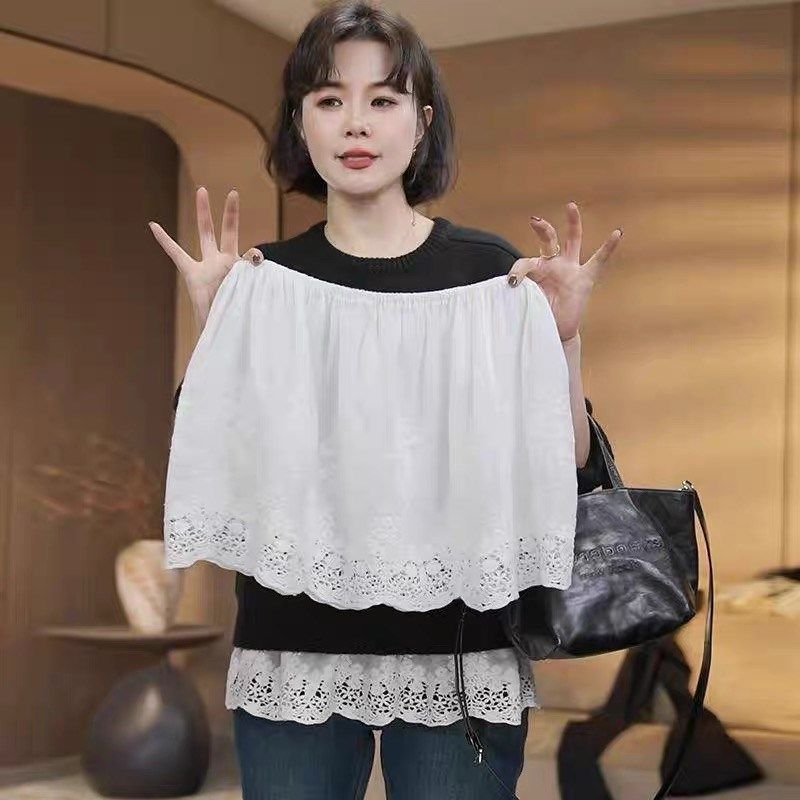 大码白色蕾丝屁帘半身裙2025秋冬新款叠穿百搭遮屁股短款打底裙女,女装/女士精品,大码半身裙,淘宝优惠券,粉丝福利购,淘宝优惠卷