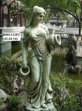 欧式大型人物雕塑室外室内景观玻璃钢的摆件装饰抱罐仕女流水喷泉