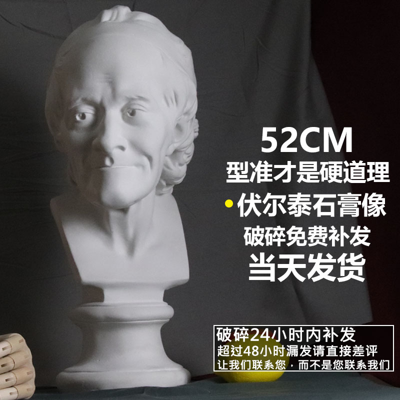 伏尔泰石膏像头像美术素描教具人像胸像雕塑摆件模型雕像