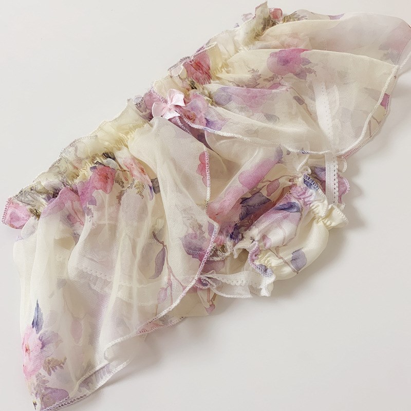 公子男士可穿男体女款情侣内裤性感古风女生荷叶边雪纺内裤棉质裆