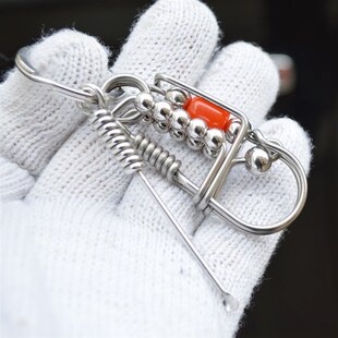纯手工316不锈钢焊丝小鸟钥匙扣钥匙挂 男士汽车腰挂锁扣圈转运珠