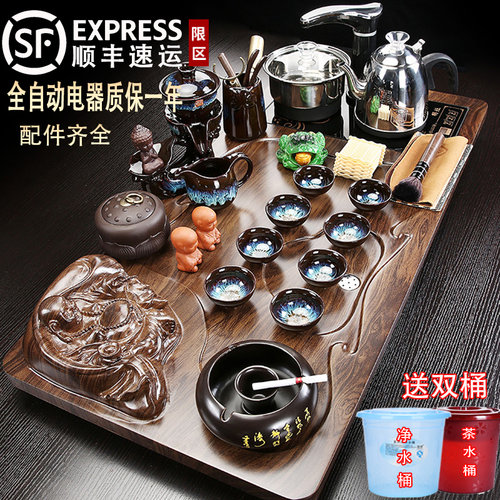 整套茶具套装家用客厅全自动烧水壶一体功夫泡茶台2025新款茶盘