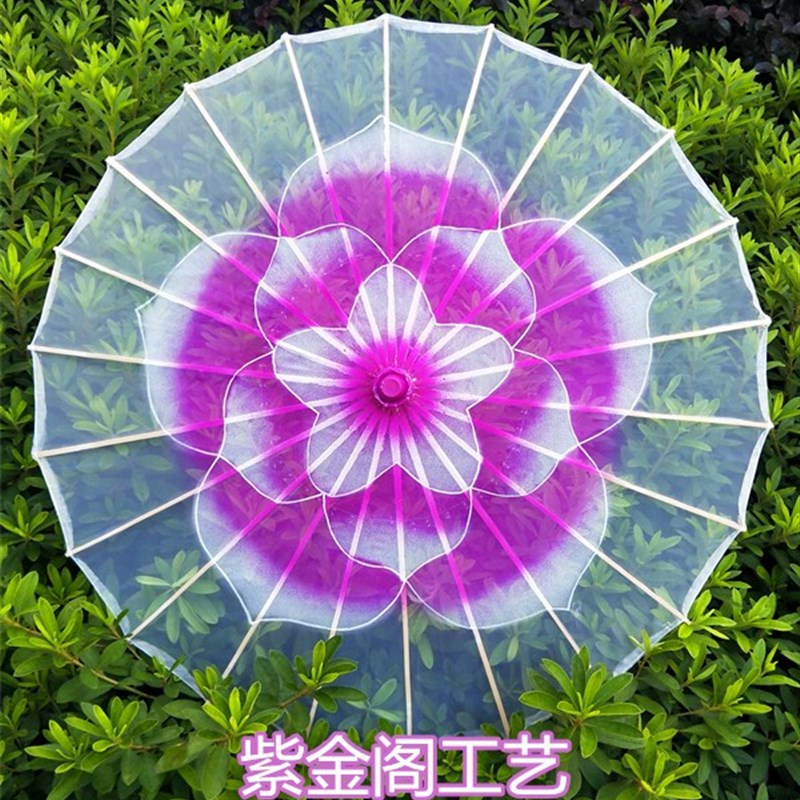 包邮茉莉情怀舞蹈演出道具伞茉莉花开绘画伞舞台走秀工艺伞