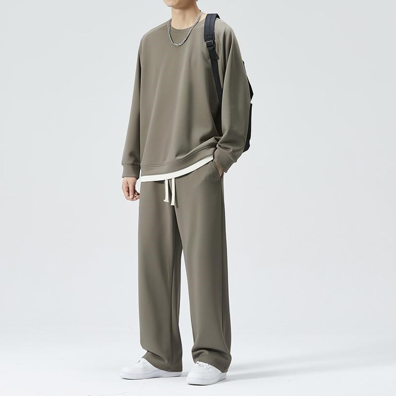 春秋季男生酷帅穿搭一整套运动服休闲运动套装