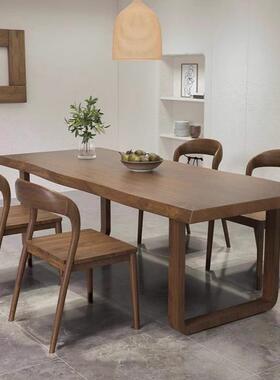餐北欧全约CZJ25596实木餐桌家用长方形饭桌简客厅厅餐桌椅组合白