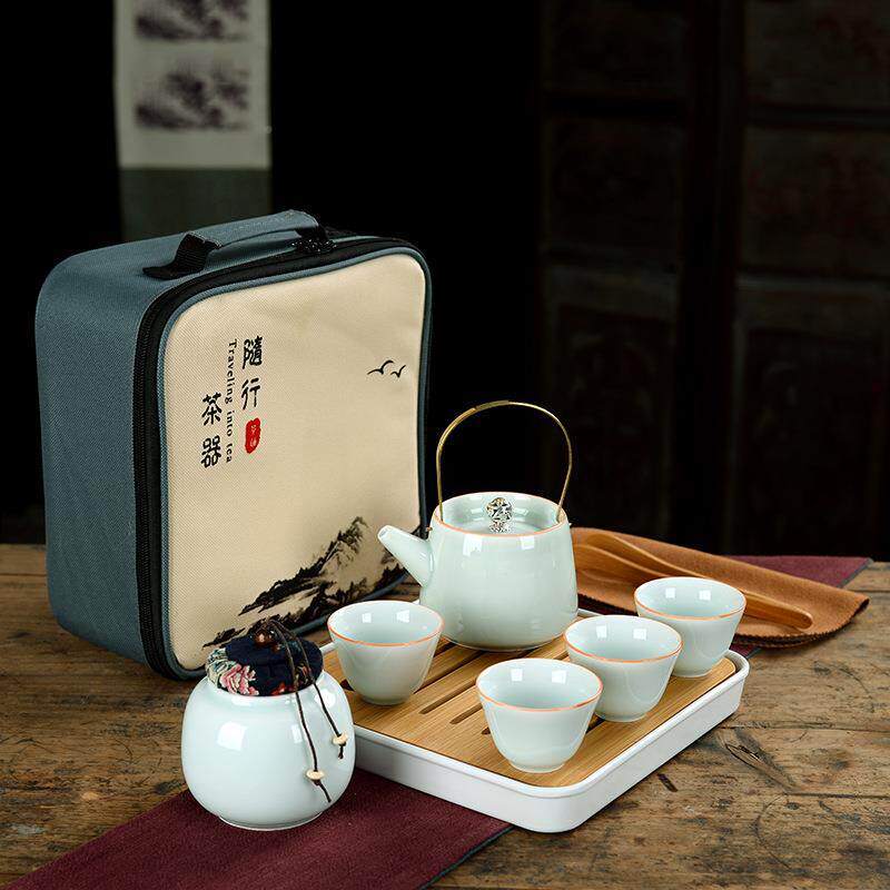 定制旅行茶10453245具G套装定窑功陶瓷一壶四杯O茶夫盘套装LO礼品