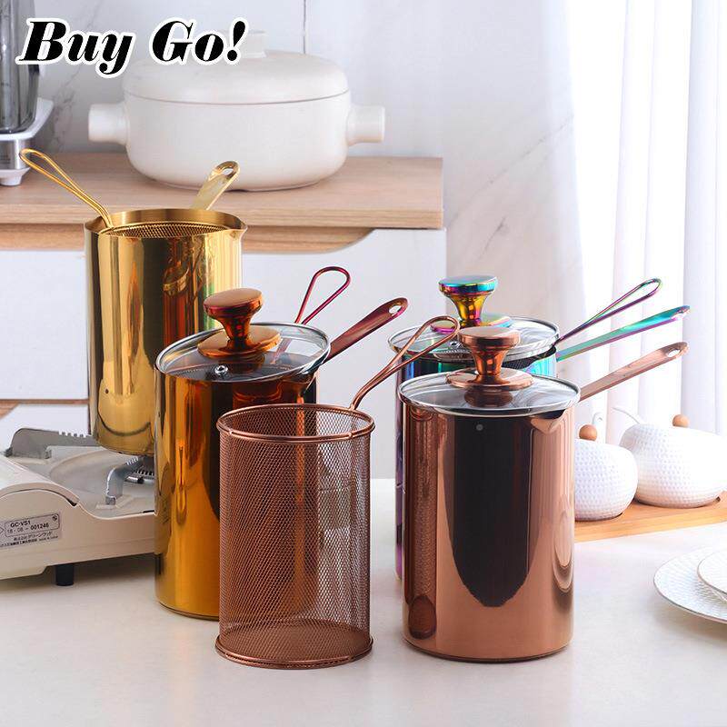 04锈钢油炸锅家用小炸串锅滤迷605网电磁炉你省不油多功带能小炸