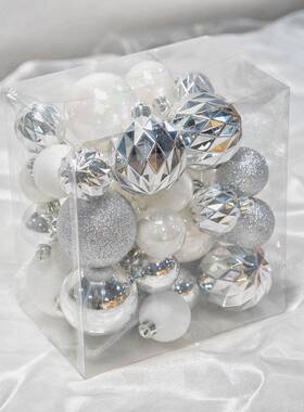 圣诞球4+6c银754色m白色懒人di组合异y形日圣诞节装饰网红挂件一