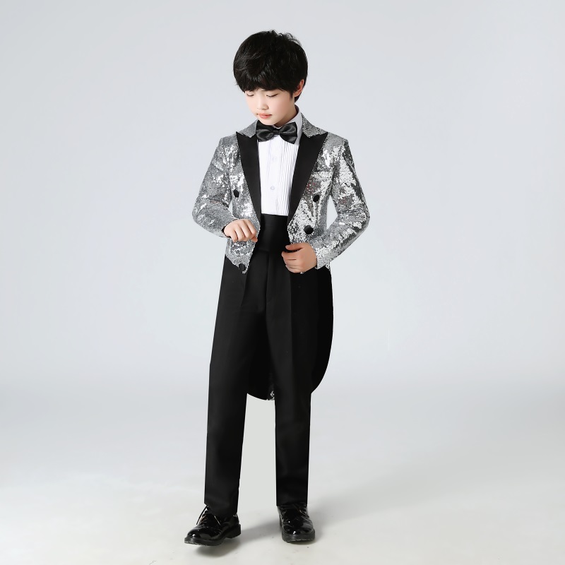 儿童燕尾服男演出服童礼服模特钢琴走秀比赛主持人花童大童服装秀