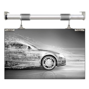 电动会标横幅条幅升降机汽车展厅升降杆4s店吊旗遥控自动升降系统