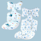 婴儿车垫子宝宝推车棉垫溜娃神器四季 通用纯棉靠内垫餐椅坐垫保暖