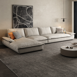 法莎蒂帆船沙发贵妃组合意式极简懒人小户型布艺奶油风宽坐深转角