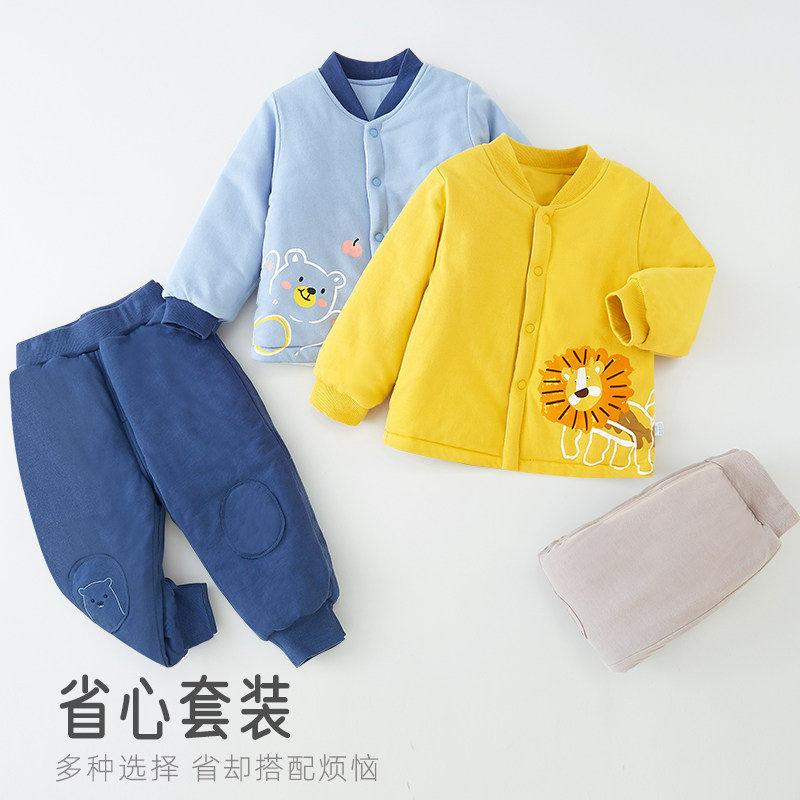 宝宝夹棉保暖内衣套装婴儿秋冬三层薄棉加厚棉衣棉裤男女童冬装,童装/婴儿装/亲子装,内衣套装,淘宝优惠券,粉丝福利购,淘宝优惠卷