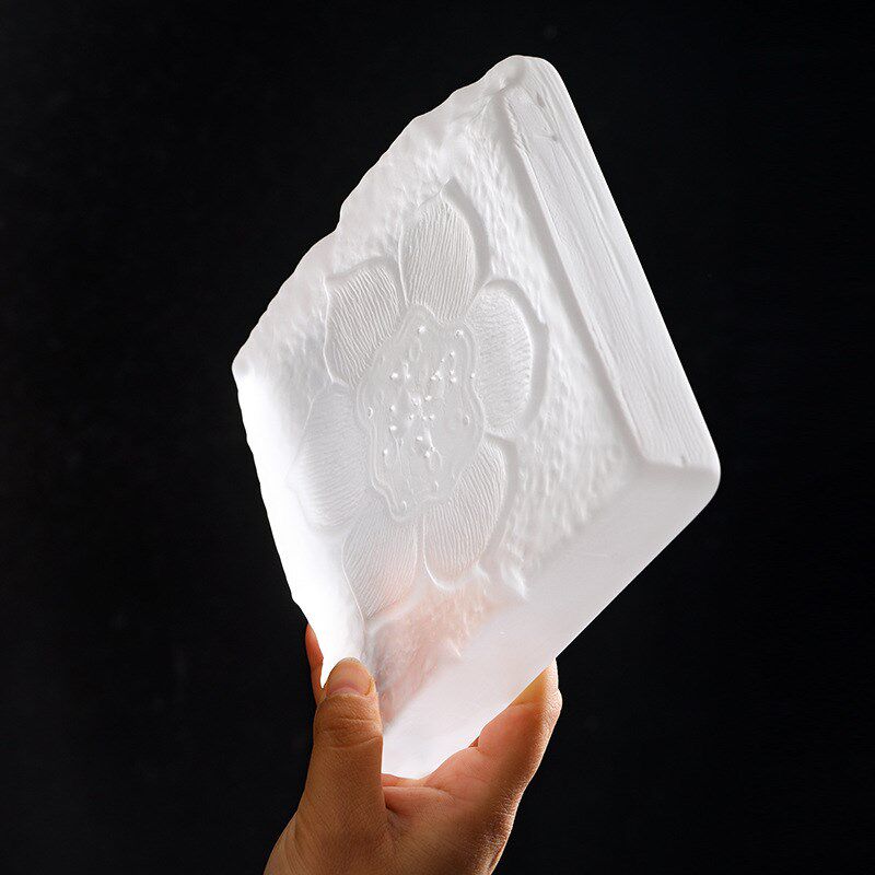 莲花中式玻璃壶呈茶具简约干泡盘壶承琉璃茶台盖碗茶托紫砂壶托盘