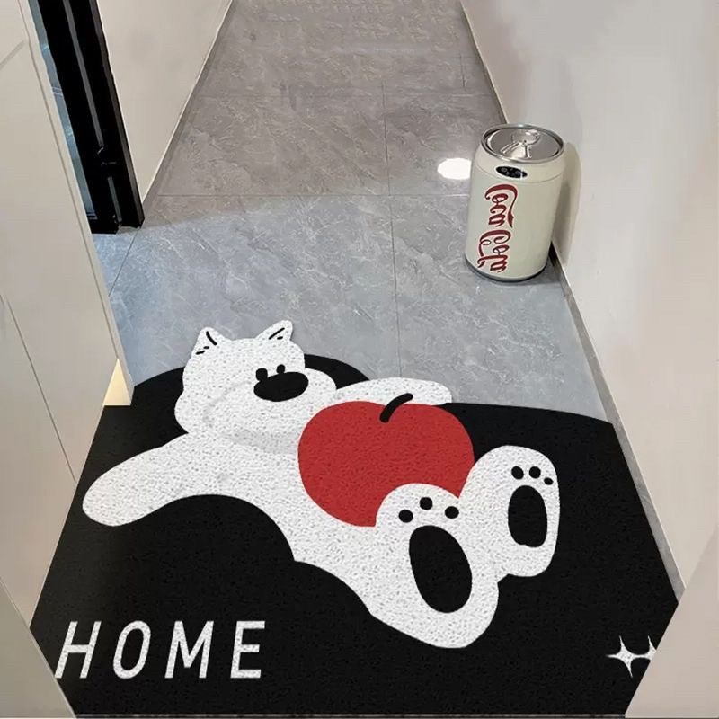 入户门垫卡通猫咪地垫门口玄关丝圈脚垫可剪裁地毯进门家用脚垫