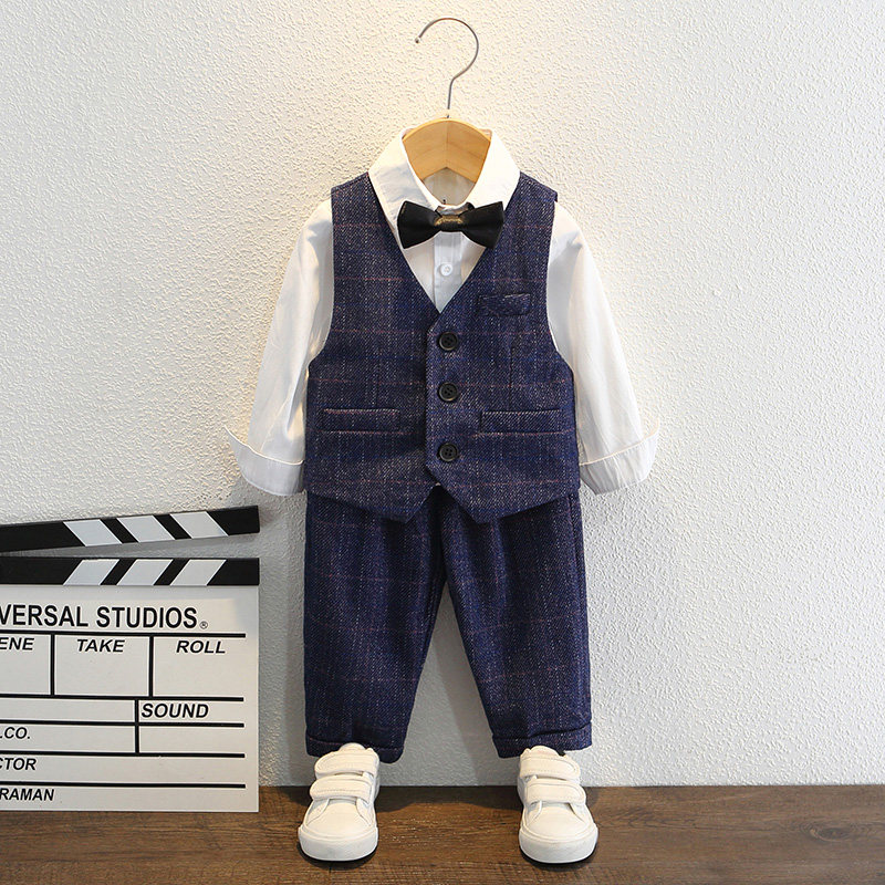 男童春装2023新款西装套装花童婚礼伴童礼服男孩儿童小主持人服装