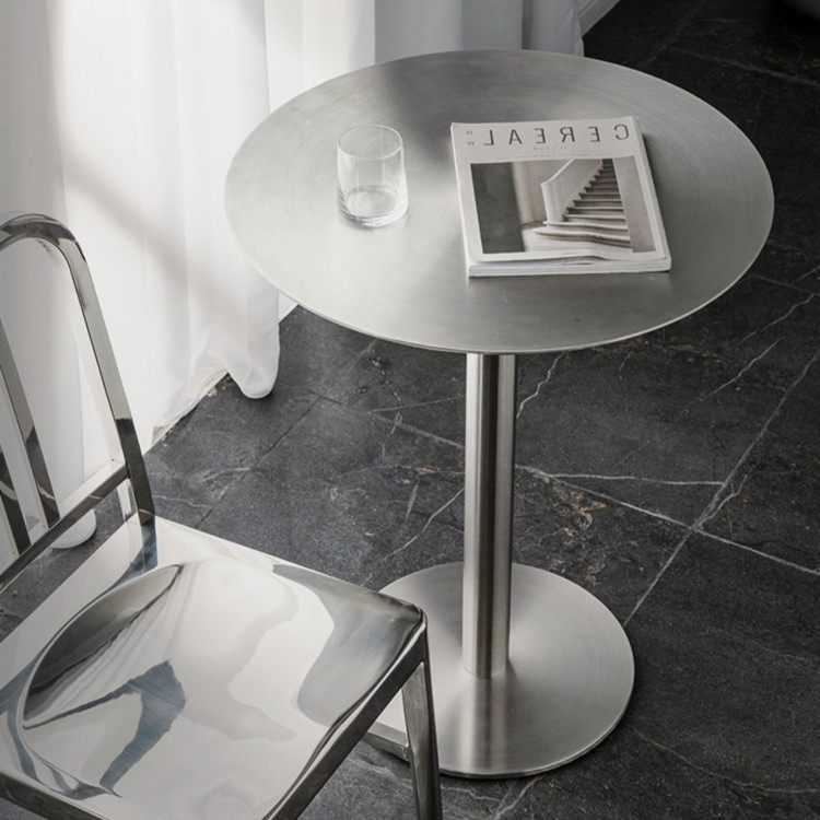 简约工业风咖啡桌网红奶茶店圆桌创意不锈钢桌子商用餐桌椅组合,住宅家具,不锈钢/PVC餐桌,淘宝优惠券,粉丝福利购,淘宝优惠卷