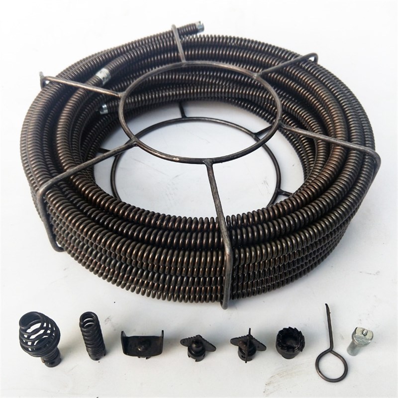 疏通机弹簧16mm管道疏通器配件通下水道工具加粗加密加硬20米软轴