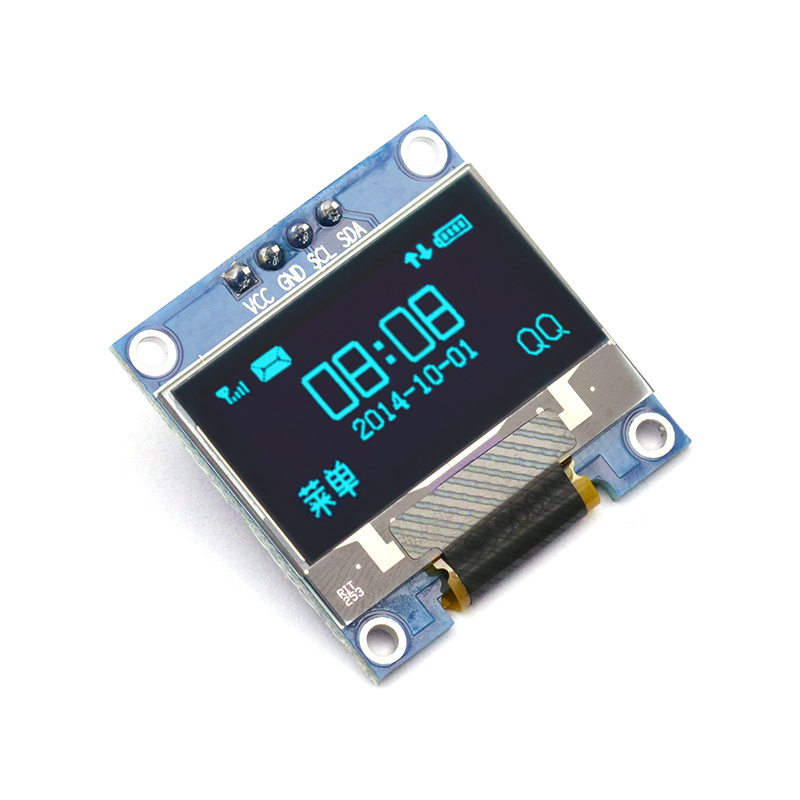 0.96寸OLED显示屏12864液晶屏模块IIC接12864模块提供原理图蓝色
