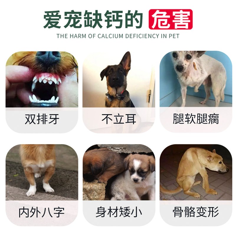吉娃娃专用钙片小鹿犬健骨补钙粉助立耳成犬幼犬微量元素海藻用品