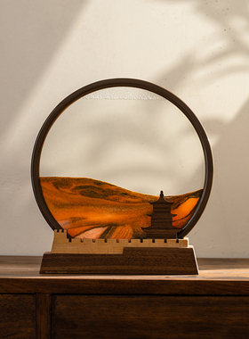 马鹿 流沙画摆件创意客厅玄关办公室桌面装饰品定制乔迁生日礼品