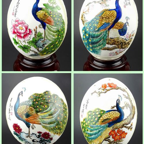 鸵鸟蛋雕鸵鸟蛋工艺品馈赠亲友鸵鸟蛋壳工艺品雕刻可定制图案汇总
