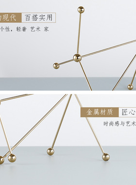 北欧轻奢几何抽象点线球小摆件桌面装饰品样板房间布置摆设工艺品