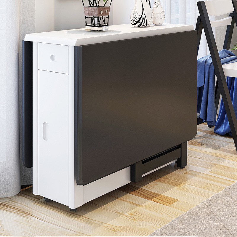 餐桌折叠餐桌椅组合全实木可折叠长方形饭桌简约小户型餐厅组合