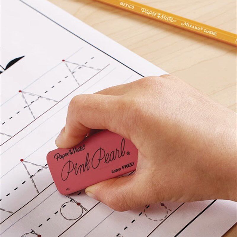 PaperMate缤乐美粉色珍珠大号橡皮擦儿童胶擦擦子铅笔擦中小学生