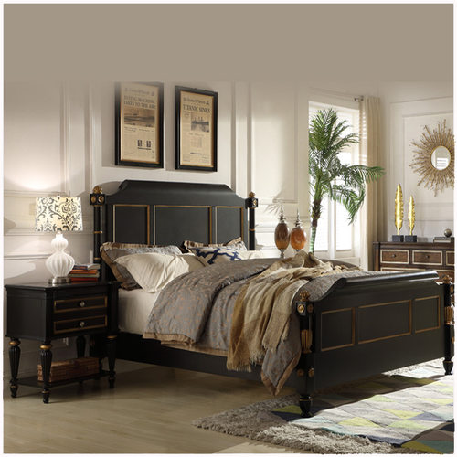 美式乡村床实木双人床田园公主1.8米实木欧式床