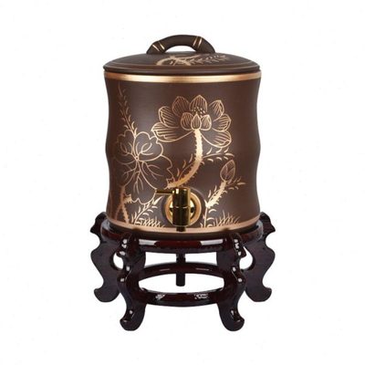 7升10升紫砂储水缸带龙头 家用泡茶大号陶瓷蓄水罐壶带盖子茶水桶